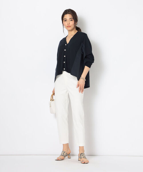 NOLLEY’S（ノーリーズ）の「《手洗い可能》タフタVネックカーディガン（カーディガン/ボレロ・レディース・ブラック/ネイビー/オフホワイト・38）」の17枚目の写真