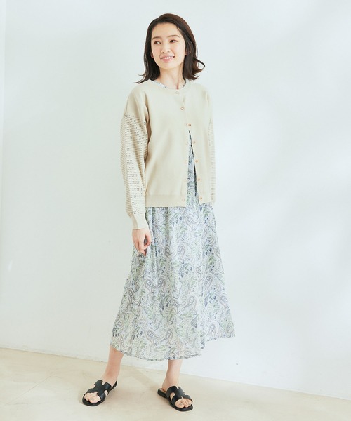 Jayro(ジャイロ)の「超軽量メッシュ切替2WAYカーディガン(カーディガン/ボレロ・レディース・ブラック/パープル/グリーン/キナリ・FREE)」の5枚目の写真