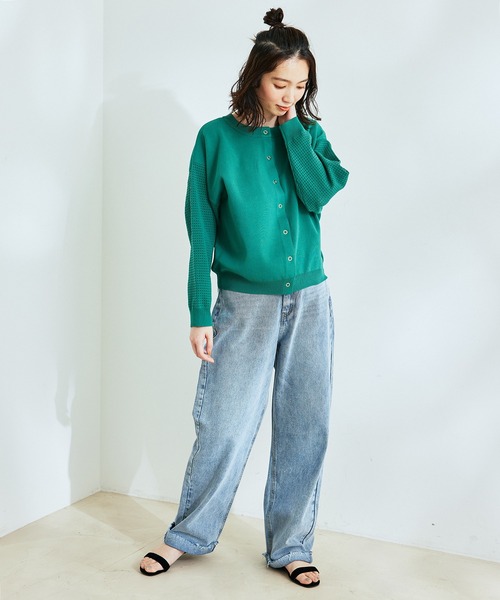 Jayro(ジャイロ)の「超軽量メッシュ切替2WAYカーディガン(カーディガン/ボレロ・レディース・ブラック/パープル/グリーン/キナリ・FREE)」の16枚目の写真