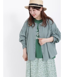 Samansa Mos2 | ギャザー羽織りシャツ(シャツ/ブラウス)