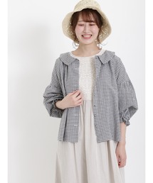 Samansa Mos2 | ギャザー羽織りシャツ(シャツ/ブラウス)
