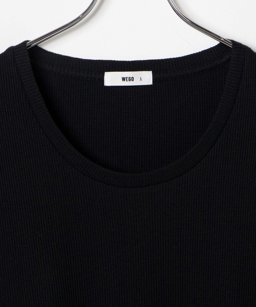 WEGO（ウィゴー）の「WEGO/ワッフルＵネックＴ（Tシャツ/カットソー・メンズ・ブラック/ホワイト・MEDIUM/LARGE）」の22枚目の写真
