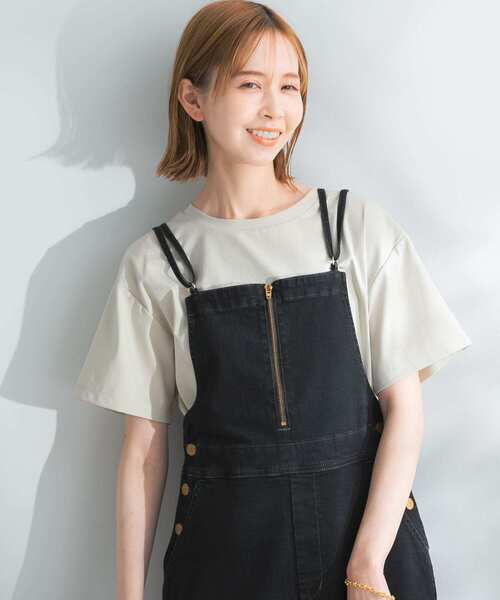 URBAN RESEARCH ROSSO（アーバンリサーチロッソ）の「UVスーピマコットンTシャツ（Tシャツ/カットソー・レディース・グリーン系その他/ブラウン系その他/ネイビー/オフホワイト・FREE）」の3枚目の写真