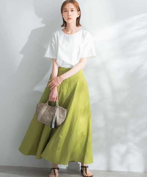 URBAN RESEARCH ROSSO（アーバンリサーチロッソ）の「UVスーピマコットンTシャツ（Tシャツ/カットソー・レディース・グリーン系その他/ブラウン系その他/ネイビー/オフホワイト・FREE）」の7枚目の写真