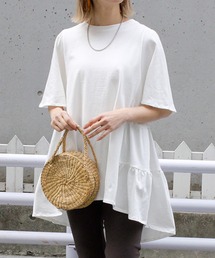 【Fizz/フィズ】 コットン天竺 ティアードTシャツ