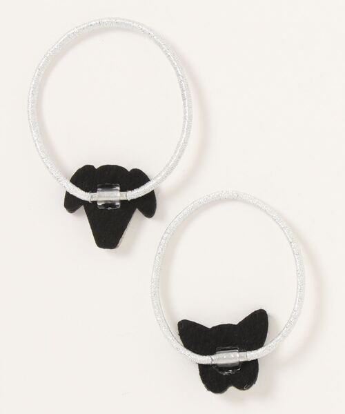 petit main（プティマイン）の「アニマルヘアゴム（ヘアゴム・キッズ・ブラック/オフホワイト・FREE）」の3枚目の写真