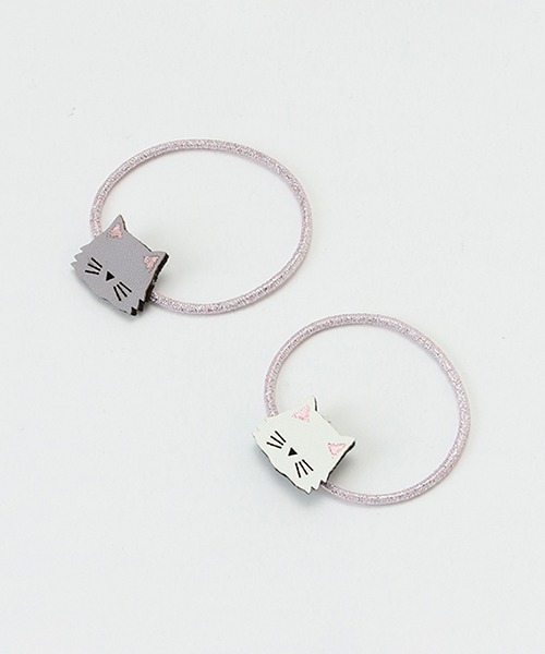 petit main（プティマイン）の「アニマルヘアゴム（ヘアゴム・キッズ・ブラック/オフホワイト・FREE）」の2枚目の写真