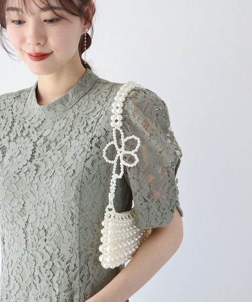 BLUEEAST（ブルーイースト）の「パールビーズ編みフラワーハンドルバッグ（ハンドバッグ・レディース・ホワイト・FREE）」の8枚目の写真