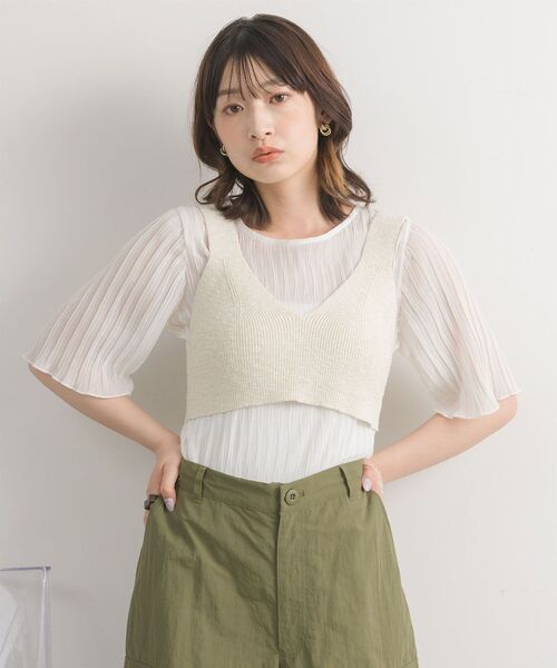 RETRO GIRL(レトロガール)の「【セットアイテム】ラメビスチェ×インナーSET(ニット/セーター・レディース・ホワイト/ブルー/ブラック・FREE)」の6枚目の写真