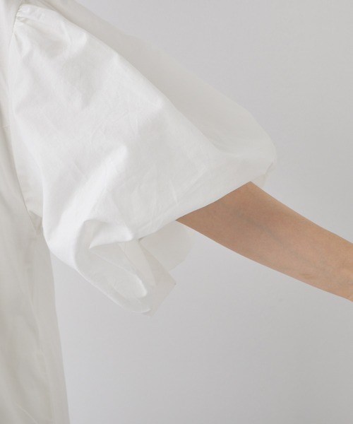 PUAL CE CIN（ピュアルセシン）の「バルーン袖ワンピース（ワンピース・レディース・ベージュ/チャコール/オフホワイト・FREE）」の7枚目の写真