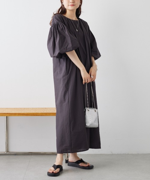 PUAL CE CIN（ピュアルセシン）の「バルーン袖ワンピース（ワンピース・レディース・ベージュ/チャコール/オフホワイト・FREE）」の22枚目の写真