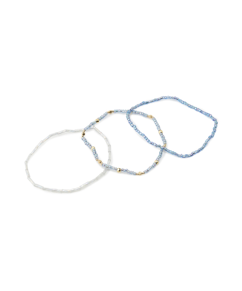 ROPE' PICNIC（ロペピクニック）の「カラービーズ3本セットブレスレット（ブレスレット・レディース・ブルー/ピンク・FREE）」の3枚目の写真