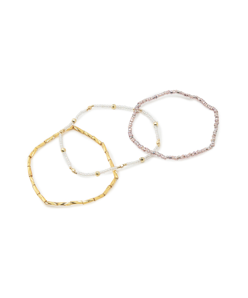 ROPE' PICNIC（ロペピクニック）の「カラービーズ3本セットブレスレット（ブレスレット・レディース・ブルー/ピンク・FREE）」の4枚目の写真