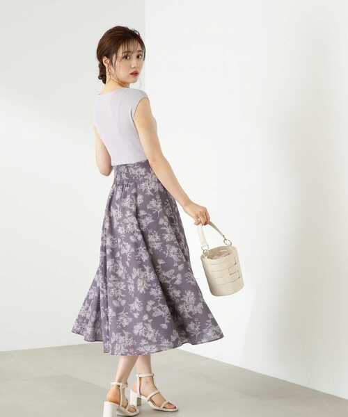 PROPORTION BODY DRESSING（プロポーションボディドレッシング）の「ニットドッキングラインフラワーワンピース / 1213240601（ワンピース・レディース・ホワイト/ダークグレー/グレー・MEDIUM/SMALL）」の18枚目の写真