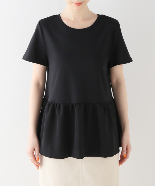 La TOTALITE（ラトータリテ）の「ペプラムプルオーバー5分丈（Tシャツ/カットソー・レディース・ブラック/ホワイト・FREE）」の22枚目の写真