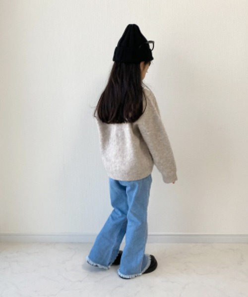 CIAOPANIC TYPY(チャオパニックティピー)の「【KIDS】【TYPY DENIM】甘織り裾フリンジフレアデニム(デニムパンツ・キッズ・ネイビー/サックスブルー・S/M/L/XL/XXL)」の18枚目の写真