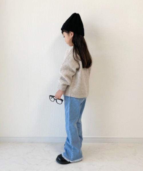 CIAOPANIC TYPY(チャオパニックティピー)の「【KIDS】【TYPY DENIM】甘織り裾フリンジフレアデニム(デニムパンツ・キッズ・ネイビー/サックスブルー・S/M/L/XL/XXL)」の19枚目の写真