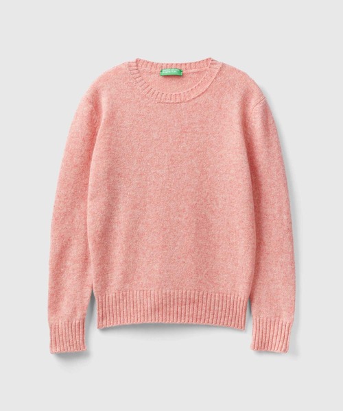 ユナイテッド カラーズ オブ ベネトン UNITED COLORS OF BENETTON. ヴァージンウール100％ラウンドネックニット・セーター BENETTON (UNITED COLORS OF BENETTON)（ベネトンユナイテッド
