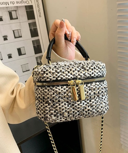 florist（フローリスト）の「【2WAY】レディムードなツイードバニティバッグ/ミニハンドバッグ/ショルダーバッグ（ハンドバッグ・レディース・カラフル/ブラック系1/ホワイト系1/ブラック系2・FREE）」の3枚目の写真