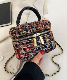 florist | 【2WAY】レディムードなツイードバニティバッグ/ミニハンドバッグ/ショルダーバッグ(ハンドバッグ)