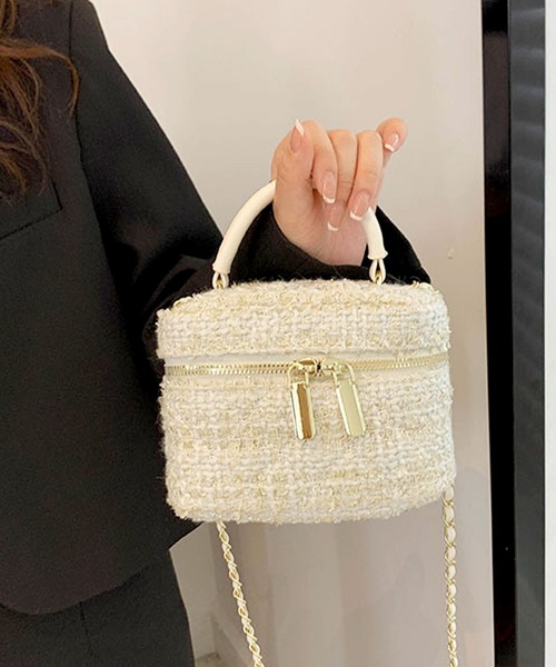 florist（フローリスト）の「【2WAY】レディムードなツイードバニティバッグ/ミニハンドバッグ/ショルダーバッグ（ハンドバッグ・レディース・カラフル/ブラック系1/ホワイト系1/ブラック系2・FREE）」の14枚目の写真