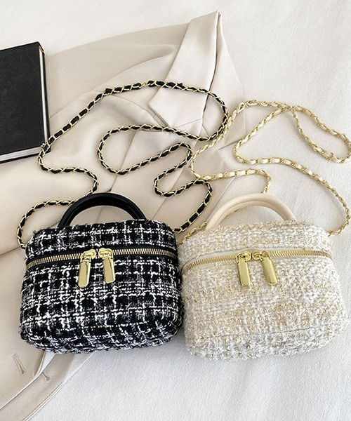 florist（フローリスト）の「【2WAY】レディムードなツイードバニティバッグ/ミニハンドバッグ/ショルダーバッグ（ハンドバッグ・レディース・カラフル/ブラック系1/ホワイト系1/ブラック系2・FREE）」の17枚目の写真