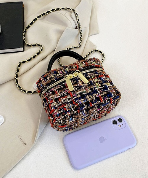 florist（フローリスト）の「【2WAY】レディムードなツイードバニティバッグ/ミニハンドバッグ/ショルダーバッグ（ハンドバッグ・レディース・カラフル/ブラック系1/ホワイト系1/ブラック系2・FREE）」の15枚目の写真