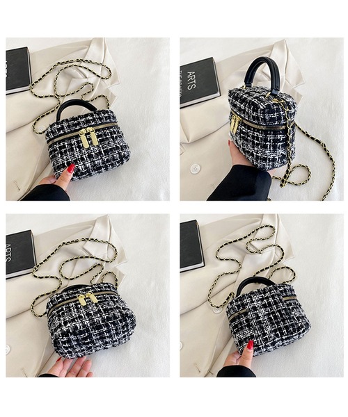 florist（フローリスト）の「【2WAY】レディムードなツイードバニティバッグ/ミニハンドバッグ/ショルダーバッグ（ハンドバッグ・レディース・カラフル/ブラック系1/ホワイト系1/ブラック系2・FREE）」の18枚目の写真