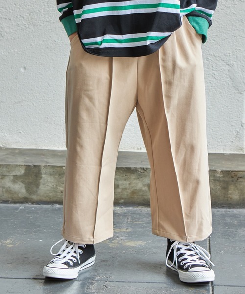 PAIRMANON STREET（ペアマノンストリート）の「ワイド センターステッチ スラックス パンツ【PAIRMANON STREET】（スラックス・キッズ・ベージュ/ブラック/ブラウン系その他/テラコッタ/グレー/グレー系その他/ブラウン系その他2/レッド系その他・130/110/120/100/150/90/140/160）」の7枚目の写真