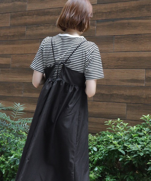 Pierrot(ピエロ)の「ギャザーキャミワンピース(ワンピース・レディース・モカ/ブラック・M)」の3枚目の写真