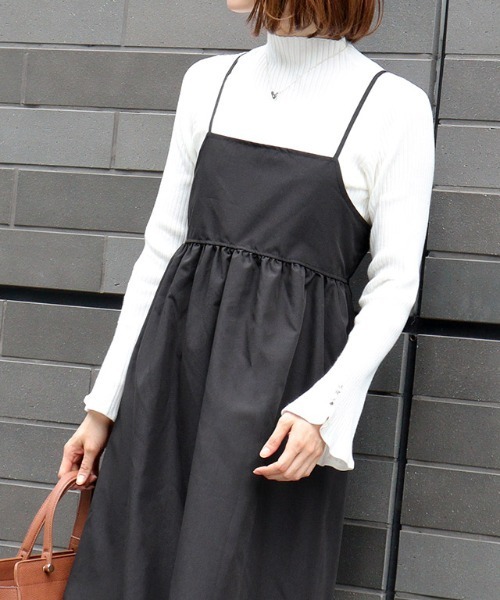 Pierrot(ピエロ)の「ギャザーキャミワンピース(ワンピース・レディース・モカ/ブラック・M)」の19枚目の写真