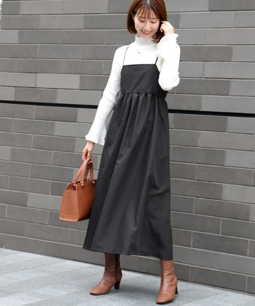 Pierrot(ピエロ)の「ギャザーキャミワンピース(ワンピース・レディース・モカ/ブラック・M)」の20枚目の写真