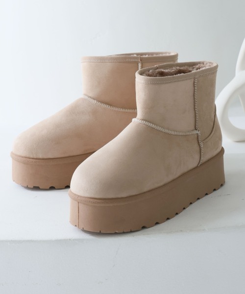 VIVIAN（ヴィヴィアン）の「厚底ムートンブーツ（ブーツ・レディース・ブラック系その他3/グレー系その他3/イエロー系その他6/ベージュ系その他3・L/S/LL/M）」の3枚目の写真