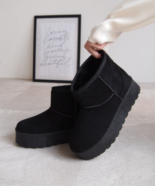 VIVIAN（ヴィヴィアン）の「厚底ムートンブーツ（ブーツ・レディース・ブラック系その他3/グレー系その他3/イエロー系その他6/ベージュ系その他3・L/S/LL/M）」の6枚目の写真