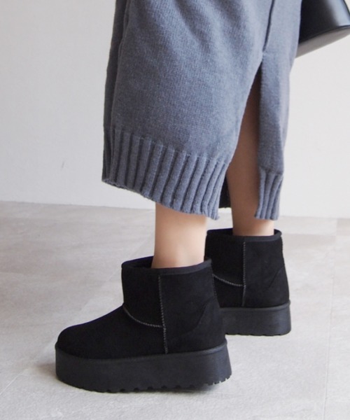 VIVIAN（ヴィヴィアン）の「厚底ムートンブーツ（ブーツ・レディース・ブラック系その他3/グレー系その他3/イエロー系その他6/ベージュ系その他3・L/S/LL/M）」の10枚目の写真