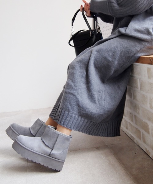 VIVIAN（ヴィヴィアン）の「厚底ムートンブーツ（ブーツ・レディース・ブラック系その他3/グレー系その他3/イエロー系その他6/ベージュ系その他3・L/S/LL/M）」の17枚目の写真