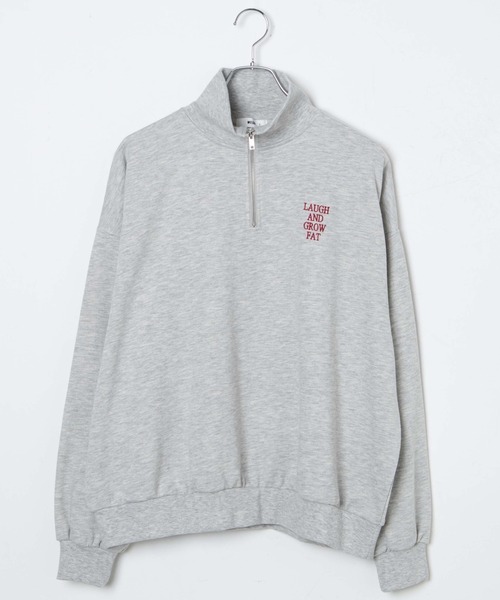 WEGO（ウィゴー）の「WEGO/ハーフジップBIGスウェット（スウェット・レディース・杢グレー/ピンク/ブラウン/オフホワイト/スミクロ/その他1/その他2/その他3/ブラック/その他4/ブルー/その他5・FREE）」の16枚目の写真