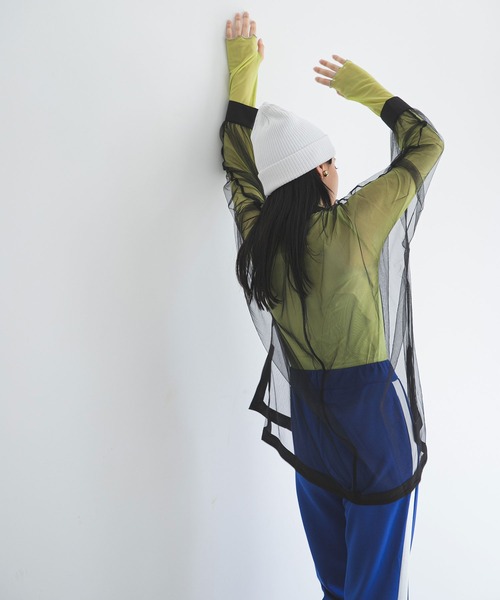 bohmal（ボマール）の「指ぬき配色メローシアータートル（Tシャツ/カットソー・レディース・ライム/ブラック/アイボリー・FREE）」の11枚目の写真