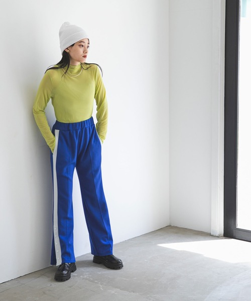 bohmal（ボマール）の「指ぬき配色メローシアータートル（Tシャツ/カットソー・レディース・ライム/ブラック/アイボリー・FREE）」の12枚目の写真