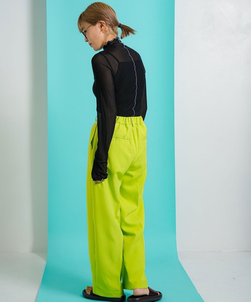 bohmal（ボマール）の「指ぬき配色メローシアータートル（Tシャツ/カットソー・レディース・ライム/ブラック/アイボリー・FREE）」の7枚目の写真