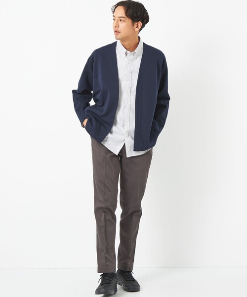 green label relaxing（グリーンレーベルリラクシング）の「Clean ダブルフェイス イージーカーディガン（カーディガン/ボレロ・メンズ・ピンク/ネイビー/グレー・L/S/M/XL）」の13枚目の写真