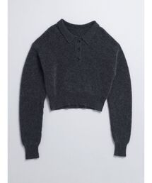 【VEQUM】THIN MOHAIR POLO KNIT