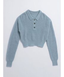 【VEQUM】THIN MOHAIR POLO KNIT
