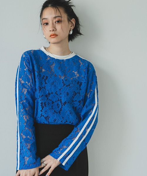 bohmal（ボマール）の「【2024AW】スリーブラインレースロンT（Tシャツ/カットソー・レディース・ブラック/ホワイト/ブルー・FREE）」の3枚目の写真