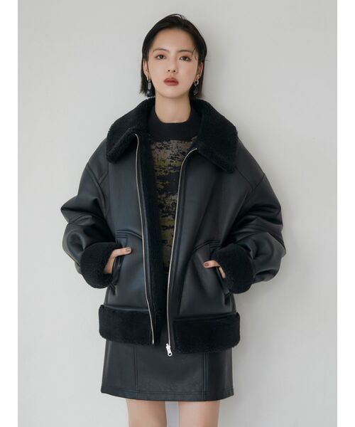 MURUA（ムルーア）の「ジャガードボトルネックニット【WEB限定】（ニット/セーター・レディース・ホワイト/ブラック/ネイビー・FREE）」の12枚目の写真