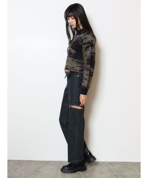 MURUA（ムルーア）の「ジャガードボトルネックニット【WEB限定】（ニット/セーター・レディース・ホワイト/ブラック/ネイビー・FREE）」の17枚目の写真