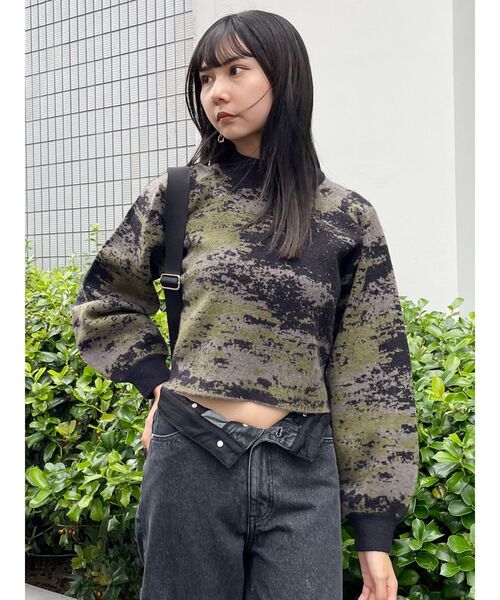 MURUA（ムルーア）の「ジャガードボトルネックニット【WEB限定】（ニット/セーター・レディース・ホワイト/ブラック/ネイビー・FREE）」の18枚目の写真