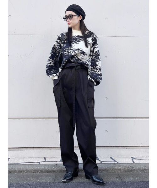 MURUA（ムルーア）の「ジャガードボトルネックニット【WEB限定】（ニット/セーター・レディース・ホワイト/ブラック/ネイビー・FREE）」の21枚目の写真