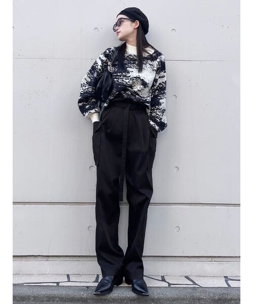 MURUA（ムルーア）の「ジャガードボトルネックニット【WEB限定】（ニット/セーター・レディース・ホワイト/ブラック/ネイビー・FREE）」の22枚目の写真