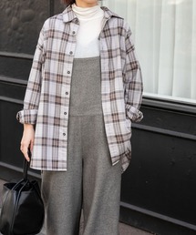 FORK&SPOON TRチェックロングシャツ